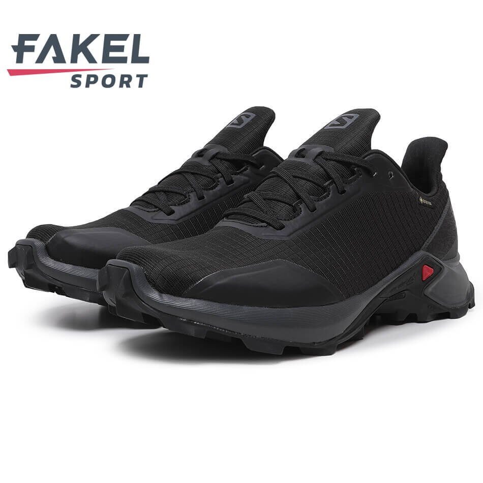 salomon black alphacross gore tex trainers